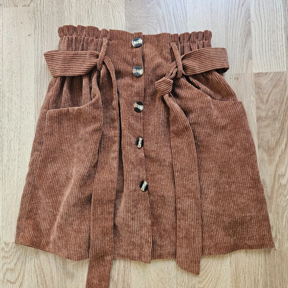 Corduroy Cognac Skirt